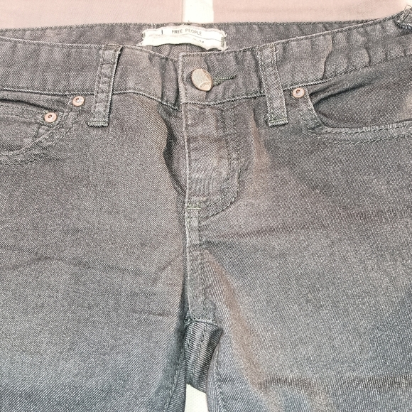 FREE PEOPLE Western Preppy Designer Gray Tan Brown Denim Jeans (#1,158) - Picture 4 of 8